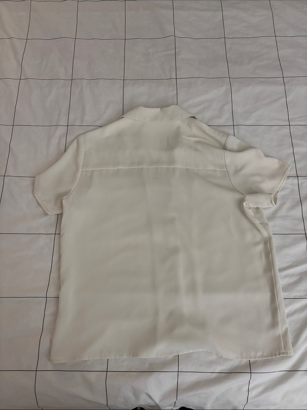 OAK + FORT Cream Short Sleeve Button-Up Blouse - Picture 3 of 3
